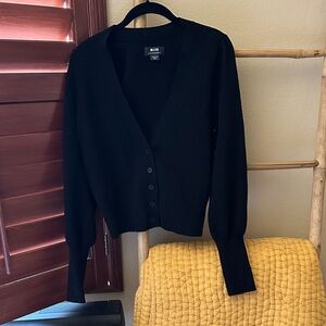 Anthropologie Black Button-Up Cardigan